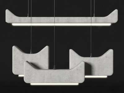 侘寂风创意石头吊灯3D模型下载